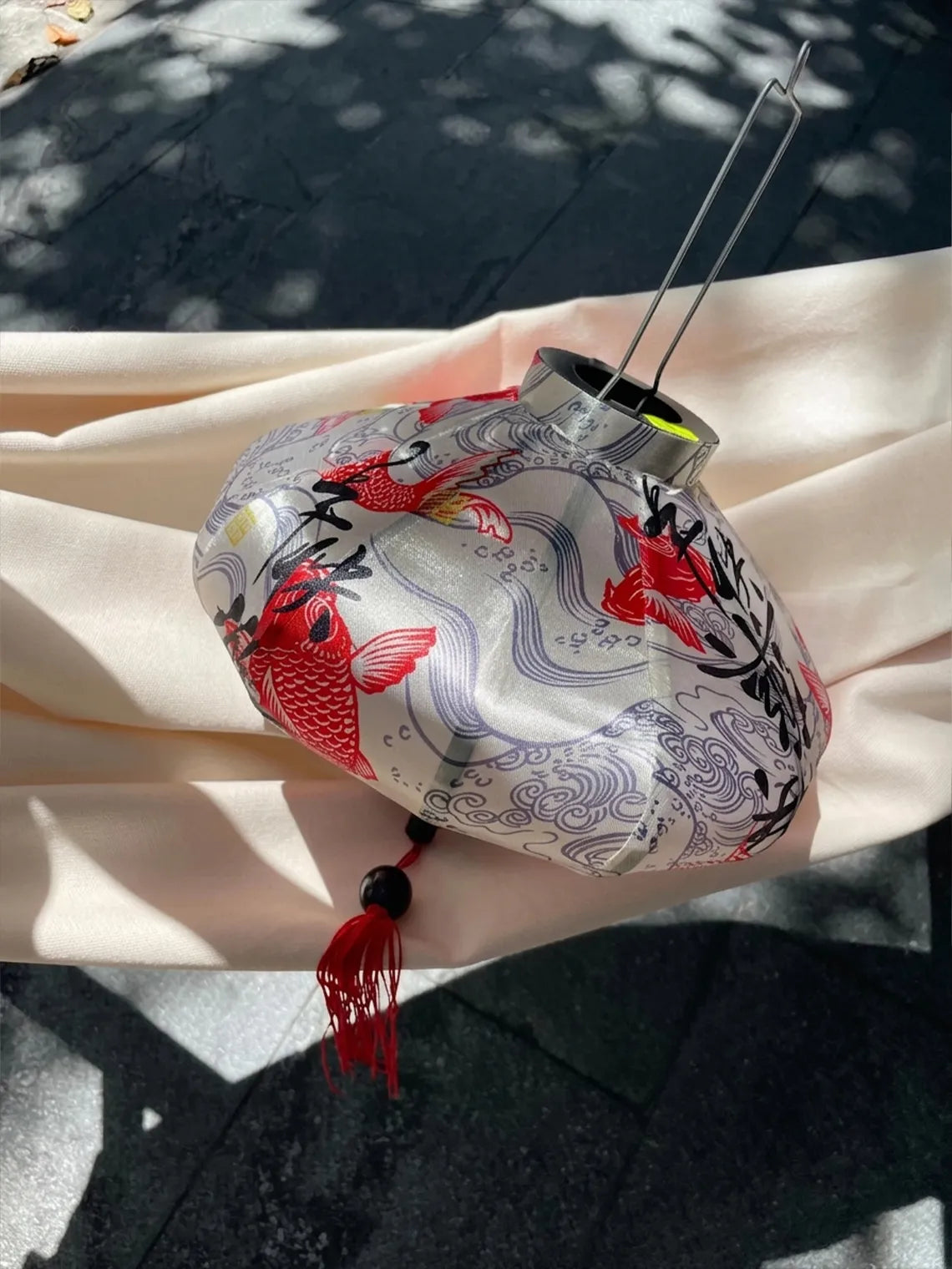 Waterproof Koi Lanterns 35cm, Fabric 10 Pattern, Outdoor Patio Decoration