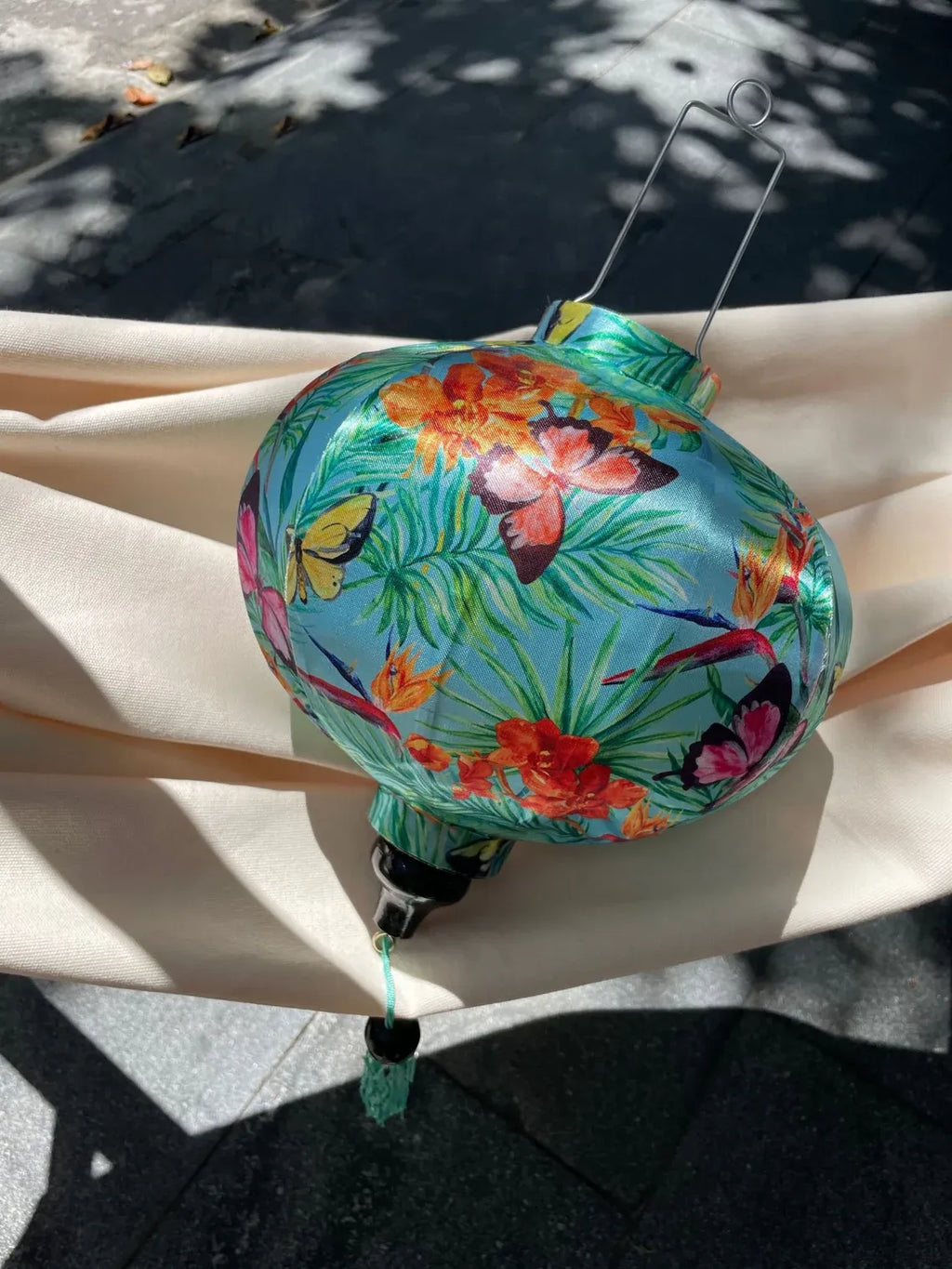 Waterproof Floral Lanterns 35cm, Fabric 38 Pattern, Outdoor Patio Decoration
