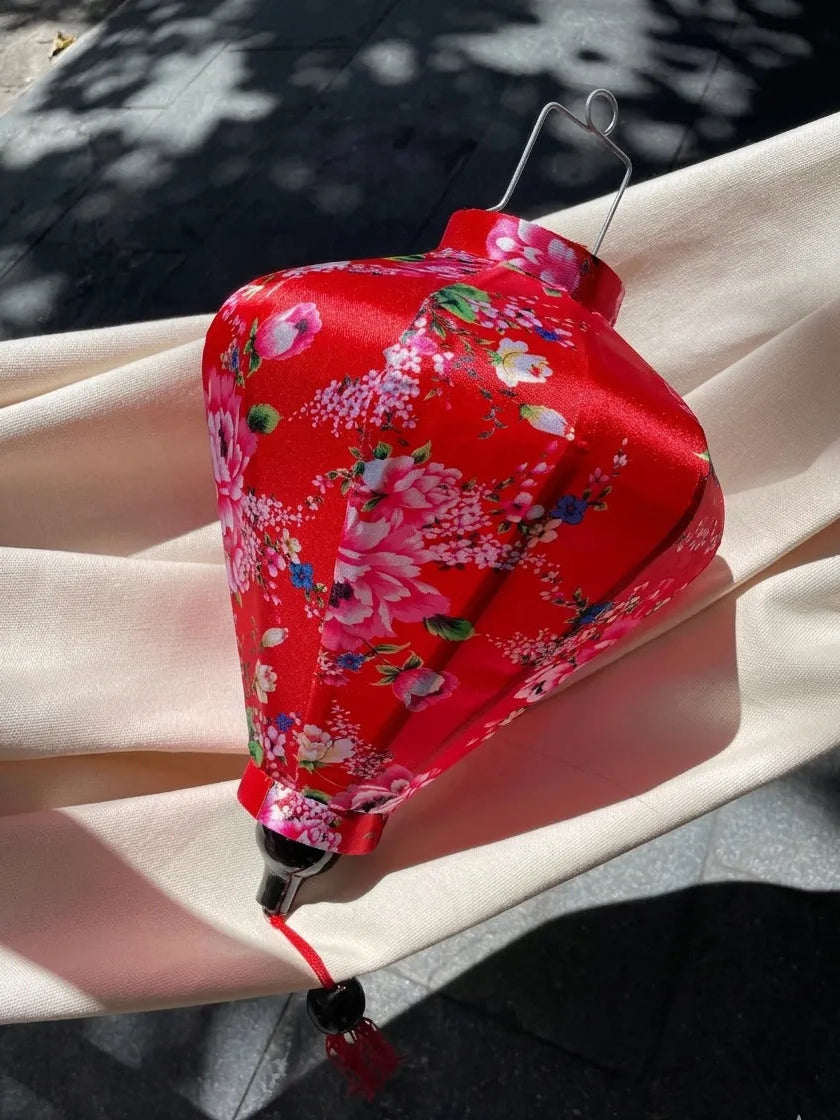 Waterproof Floral Lanterns 35cm, Fabric 37 Pattern, Outdoor Patio Decoration