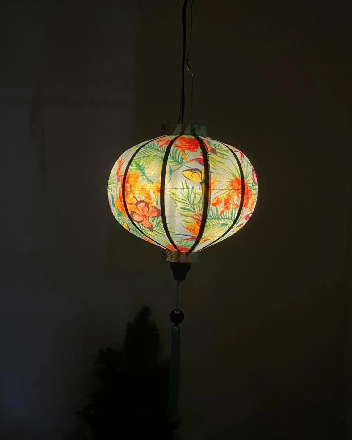 Waterproof Floral Lanterns 35cm, Fabric 38 Pattern, Outdoor Patio Decoration