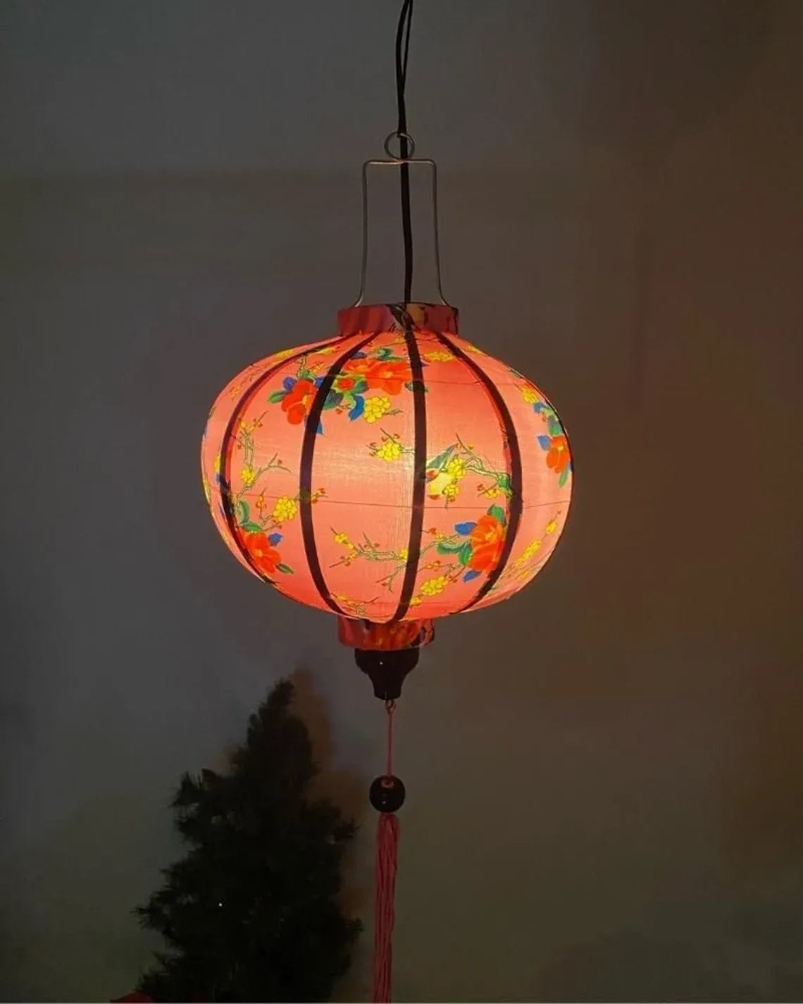 Waterproof Floral Lanterns 35cm, Fabric 5 Pattern, Outdoor Patio Decoration