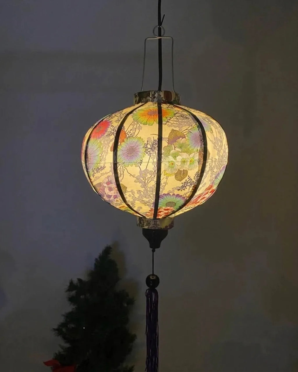 Waterproof Floral Lanterns 35cm, Fabric 17 Pattern, Outdoor Patio Decoration