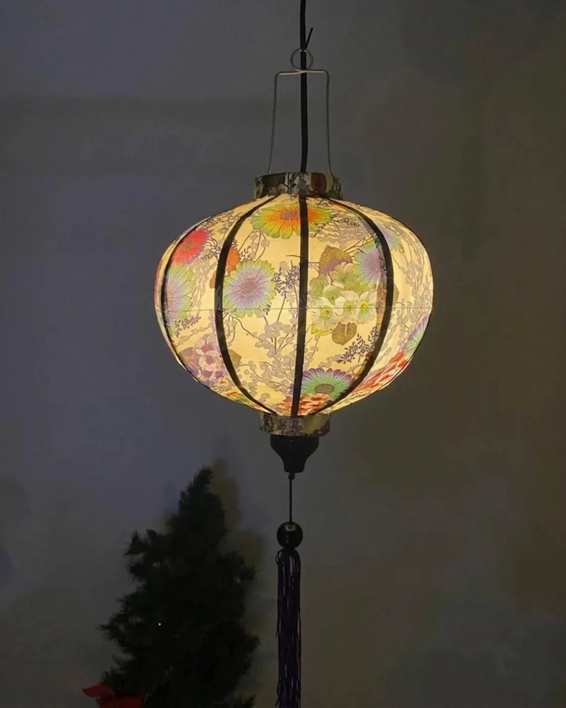 Waterproof Floral Lanterns 35cm, Fabric 17 Pattern, Outdoor Patio Decoration
