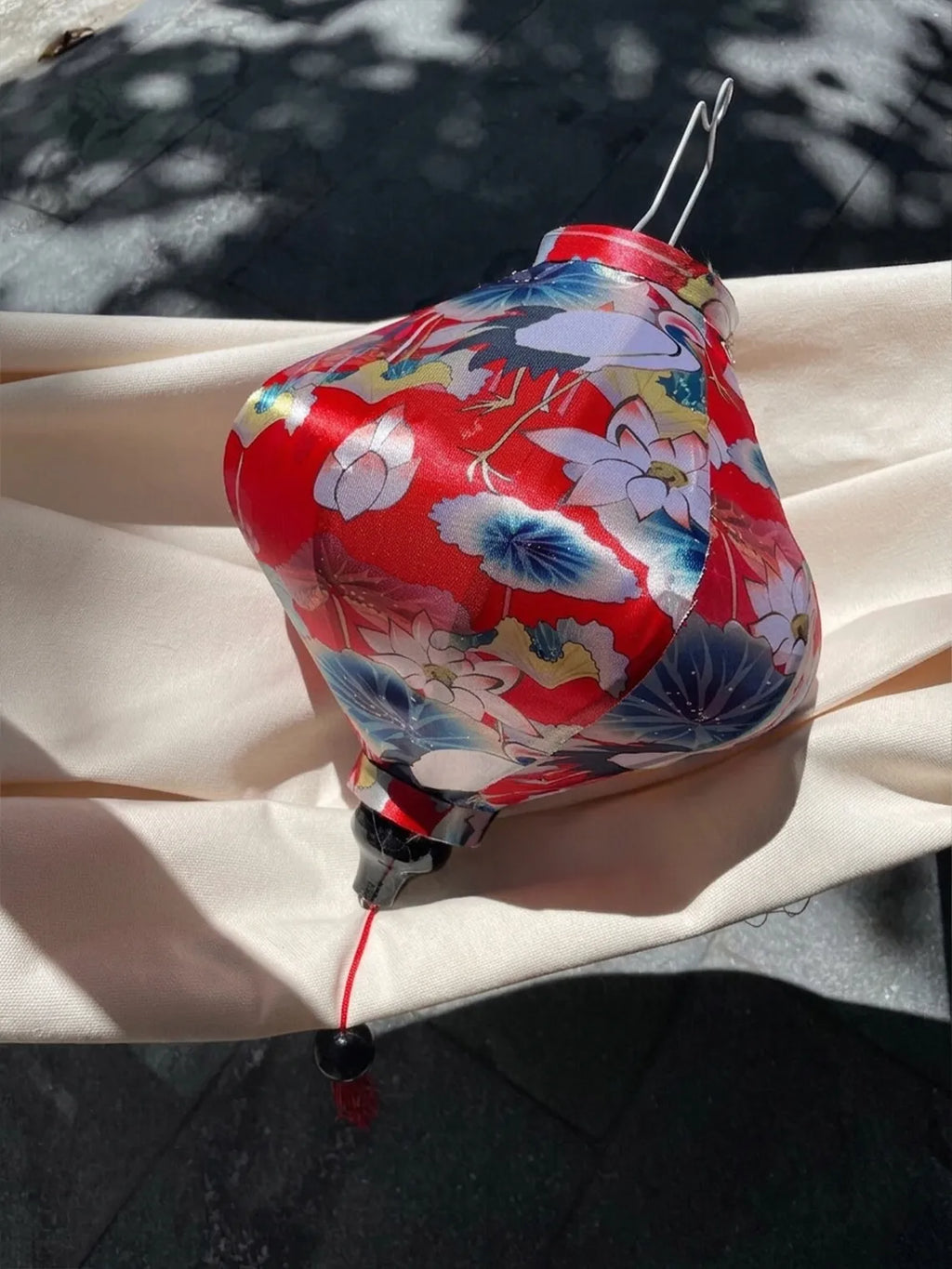 Waterproof Lotus Lanterns 35cm, Fabric 20 Pattern, Outdoor Patio Decoration