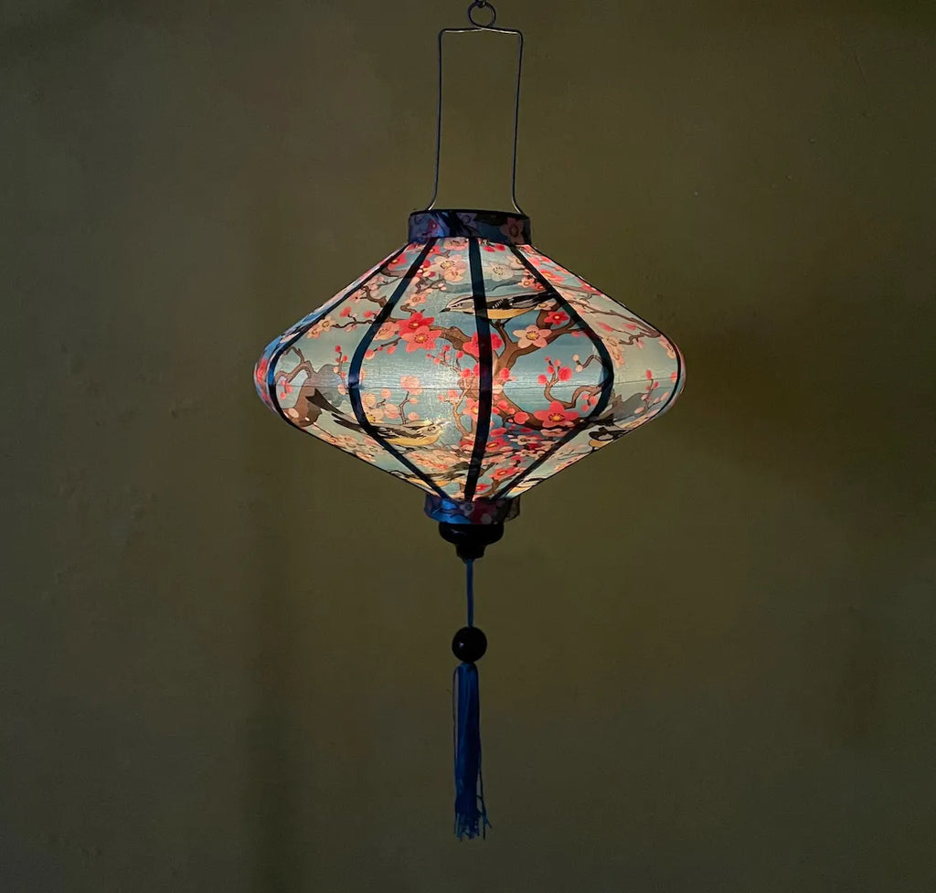 Waterproof Floral Lanterns 35cm, Fabric 34 Pattern, Outdoor Patio Decoration