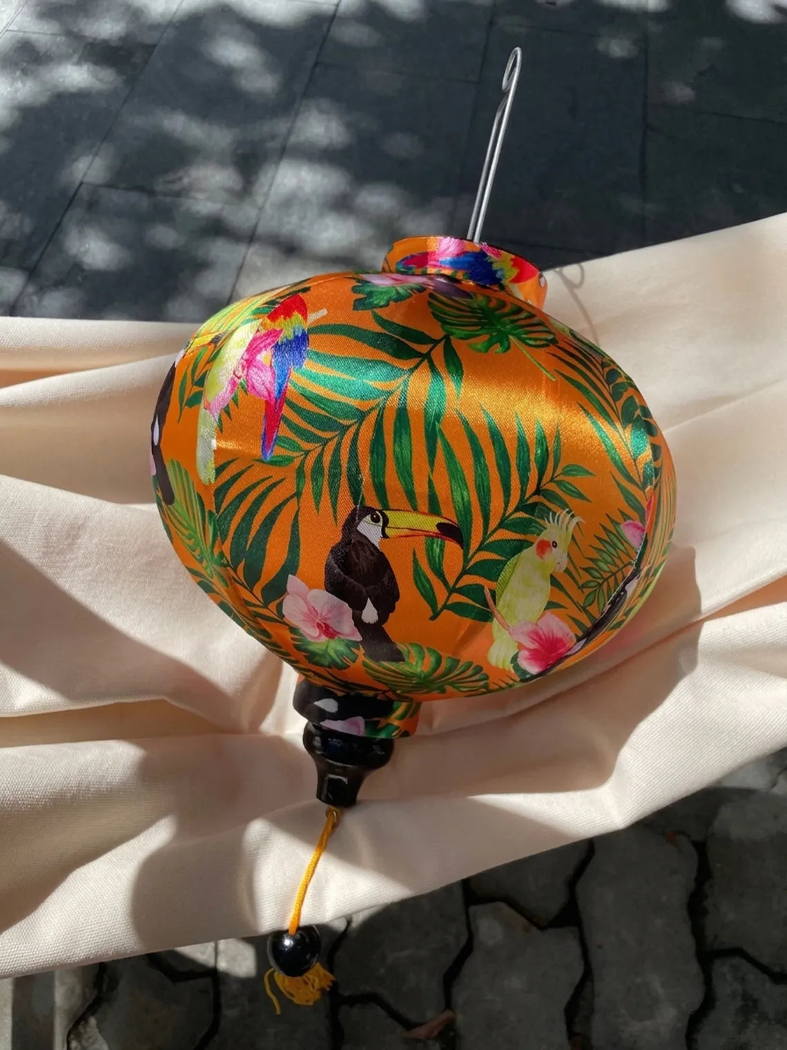 Waterproof Floral Lanterns 35cm, Fabric 22 Pattern, Outdoor Patio Decoration