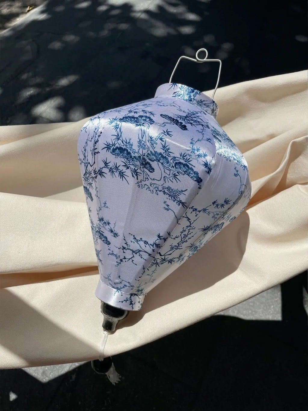 Chinoiserie Toile Lanterns 35cm, Fabric 33 Bamboo Set, Waterproof Wedding Decor
