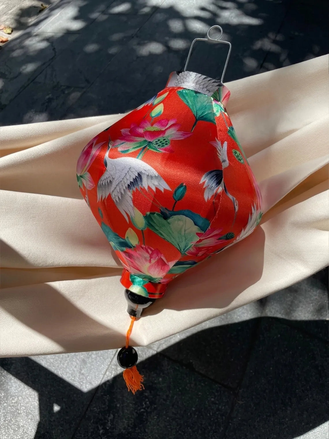 Waterproof Floral Lanterns 35cm, Fabric 39 Pattern, Outdoor Patio Decoration