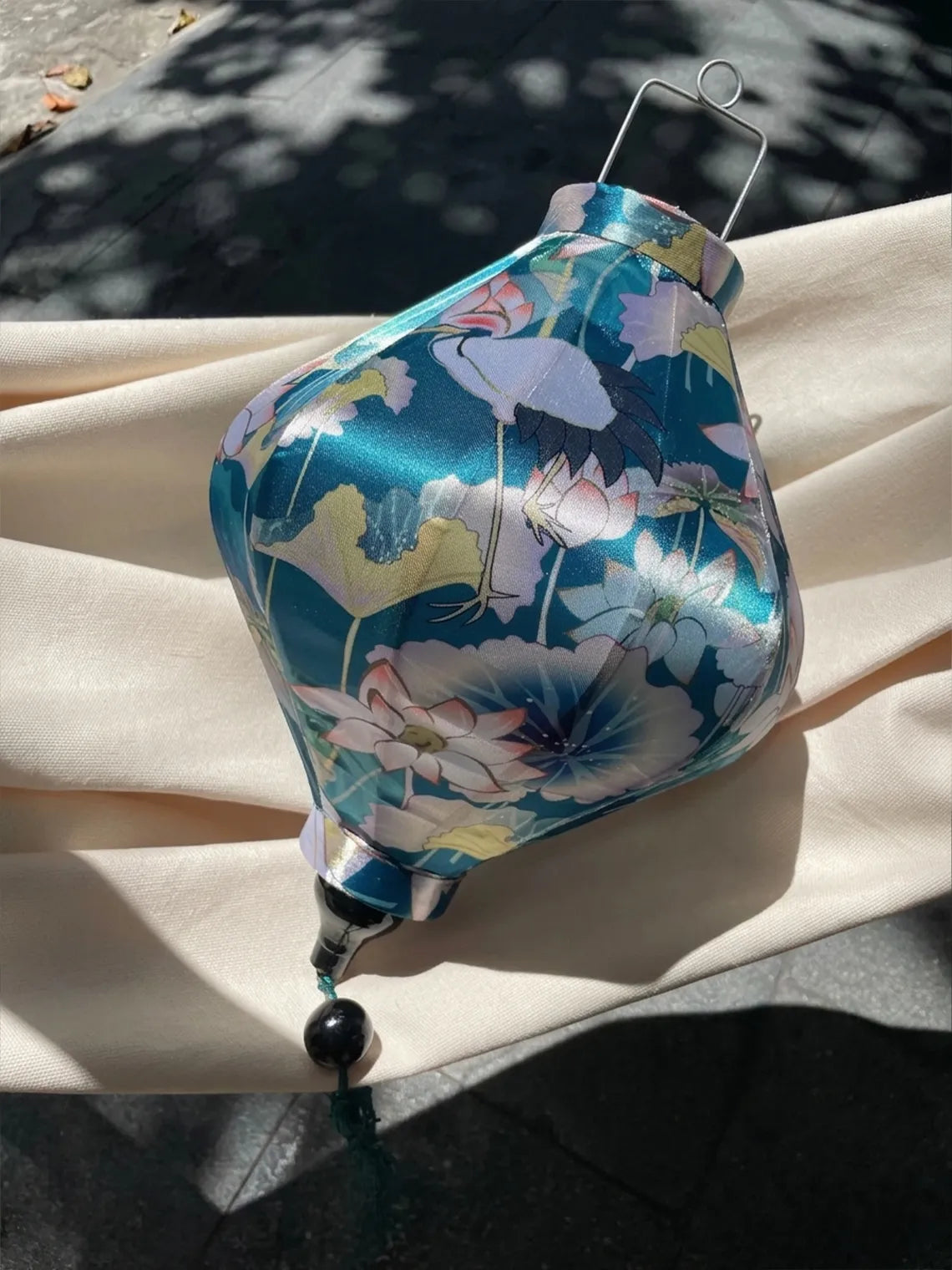 Waterproof Lotus Lanterns 35cm, Fabric 7 Pattern, Outdoor Patio Decoration