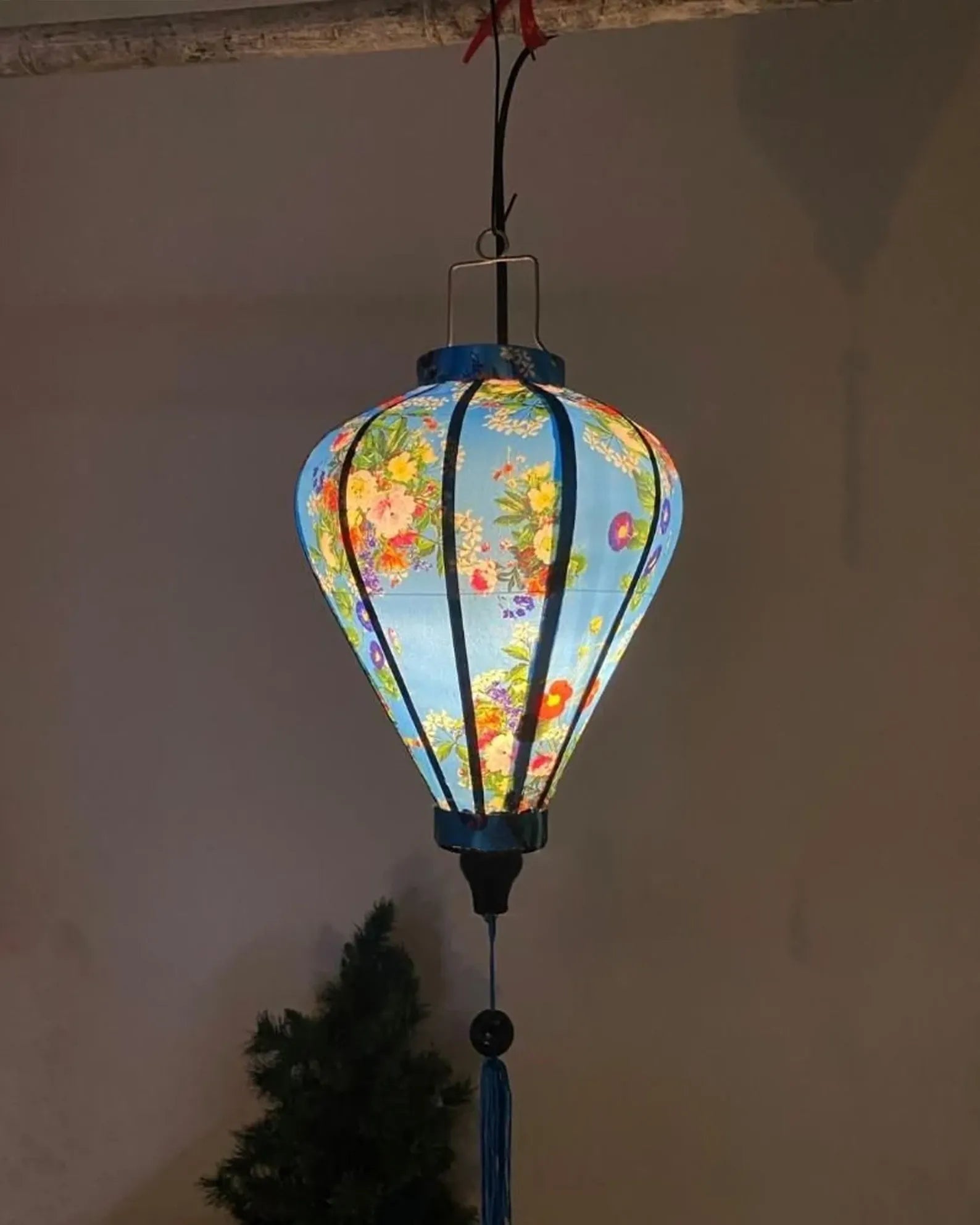 Waterproof Floral Lanterns 35cm, Fabric 15 Pattern, Outdoor Patio Decoration