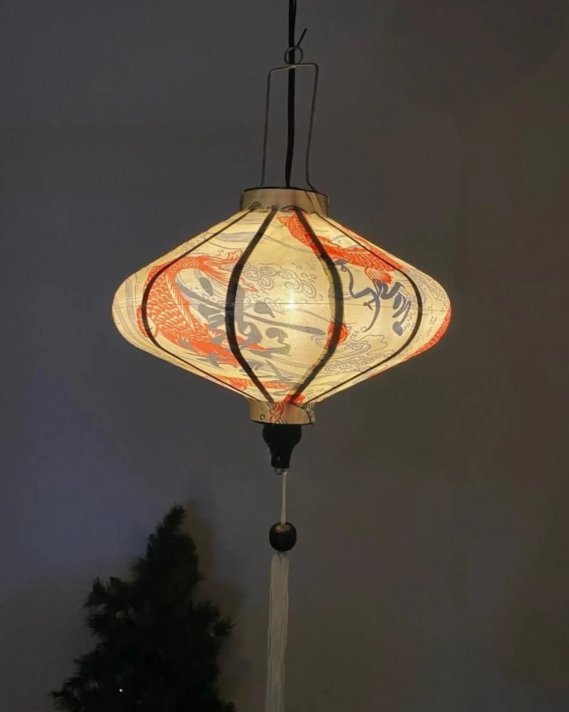 Waterproof Koi Lanterns 35cm, Fabric 10 Pattern, Outdoor Patio Decoration