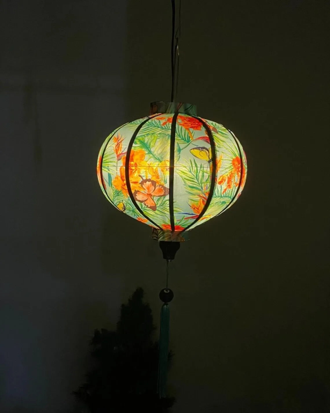 Waterproof Floral Lanterns 35cm, Fabric 38 Pattern, Outdoor Patio Decoration