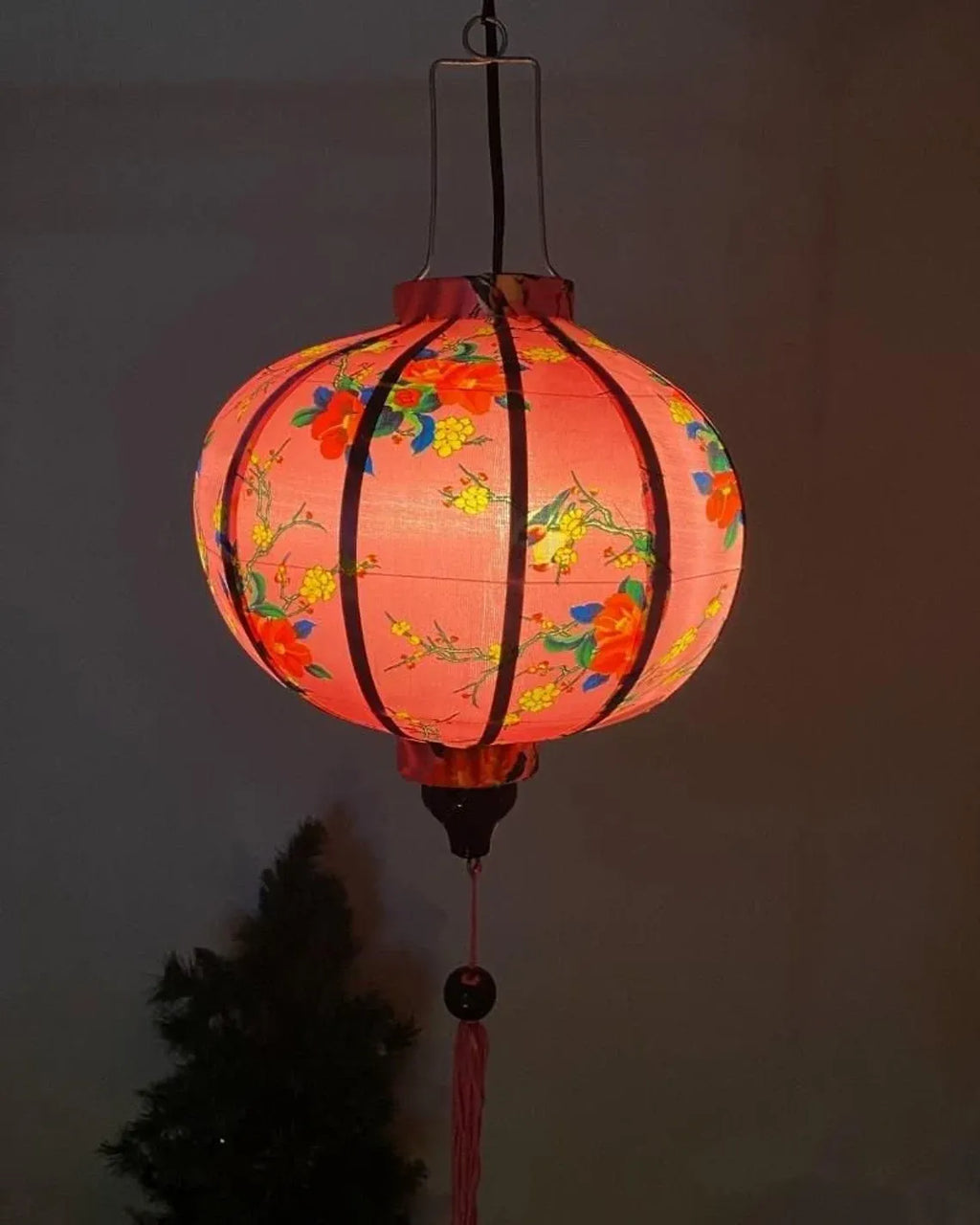 Waterproof Floral Lanterns 35cm, Fabric 5 Pattern, Outdoor Patio Decoration