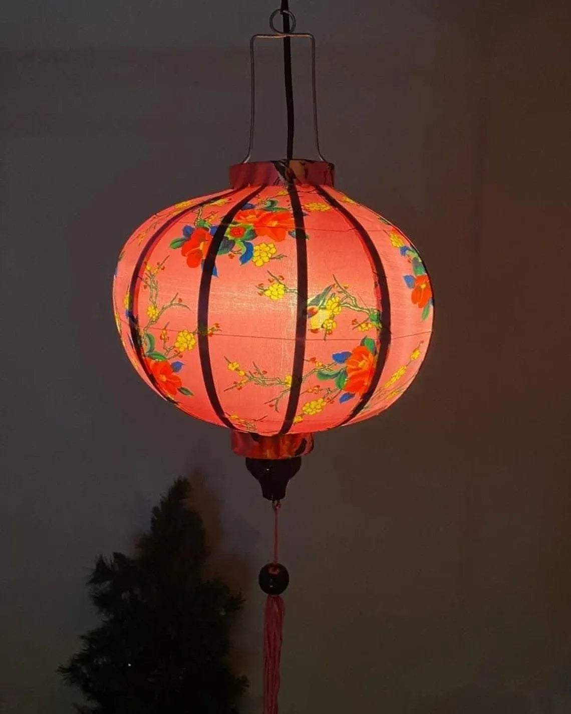 Waterproof Floral Lanterns 35cm, Fabric 5 Pattern, Outdoor Patio Decoration