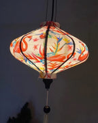 Waterproof Floral Lanterns 35cm, Fabric 6 Pattern, Outdoor Patio Decoration