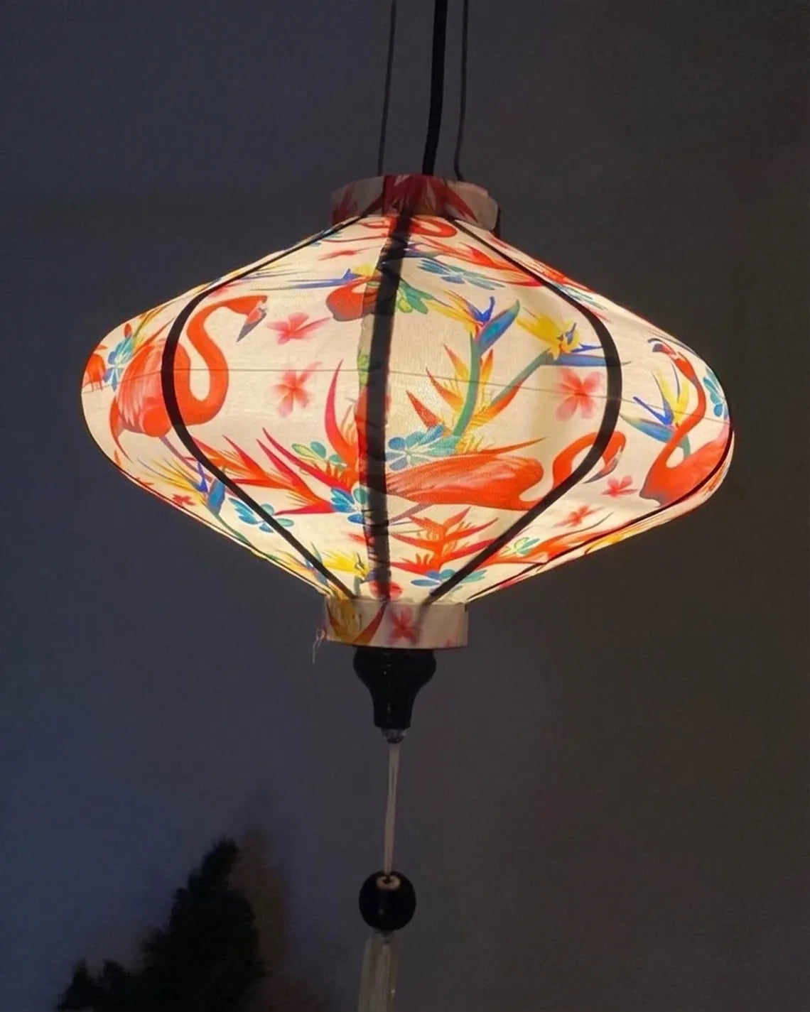 Waterproof Floral Lanterns 35cm, Fabric 6 Pattern, Outdoor Patio Decoration