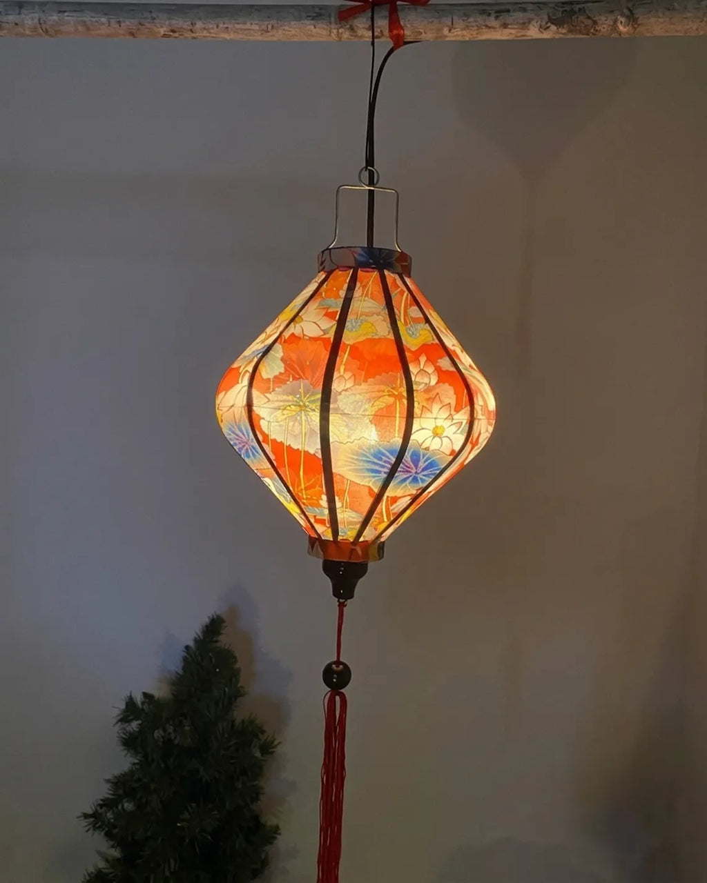 Waterproof Lotus Lanterns 35cm, Fabric 20 Pattern, Outdoor Patio Decoration