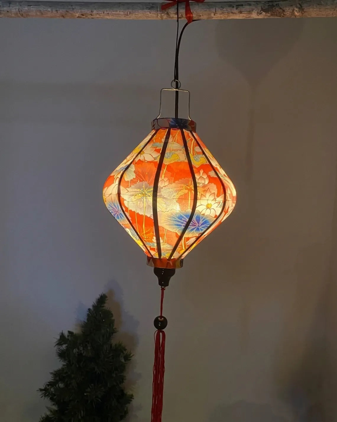 Waterproof Lotus Lanterns 35cm, Fabric 20 Pattern, Outdoor Patio Decoration