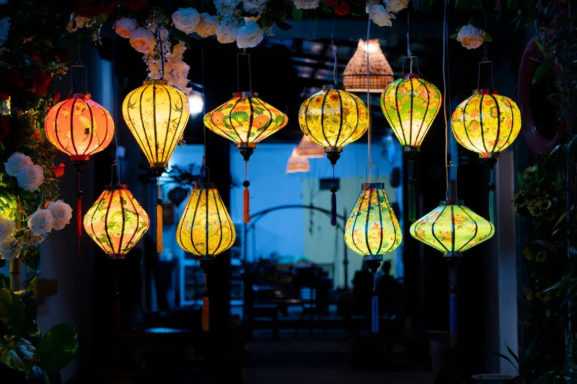 Set of 10 Hoi An Waterproof Lanterns 35cm, Wedding & Patio Decoration, Outdoor Hanging Decor