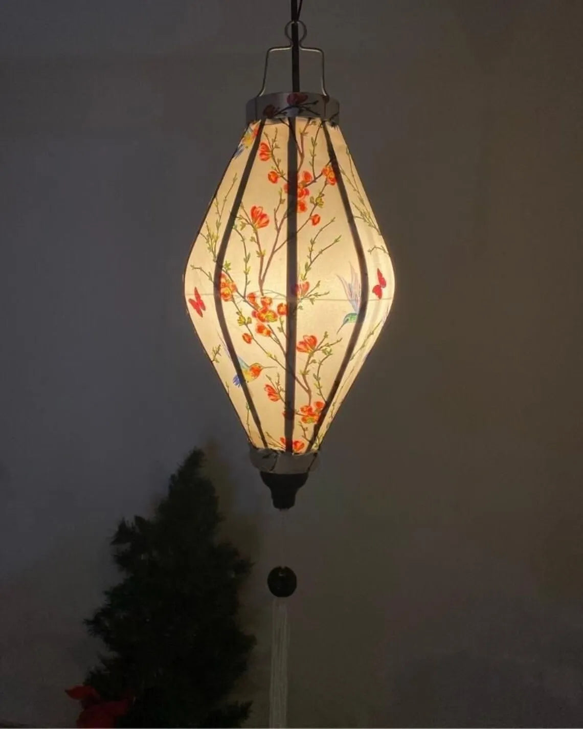 Waterproof Floral Lanterns 35cm, Fabric 21 Pattern, Outdoor Patio Decoration