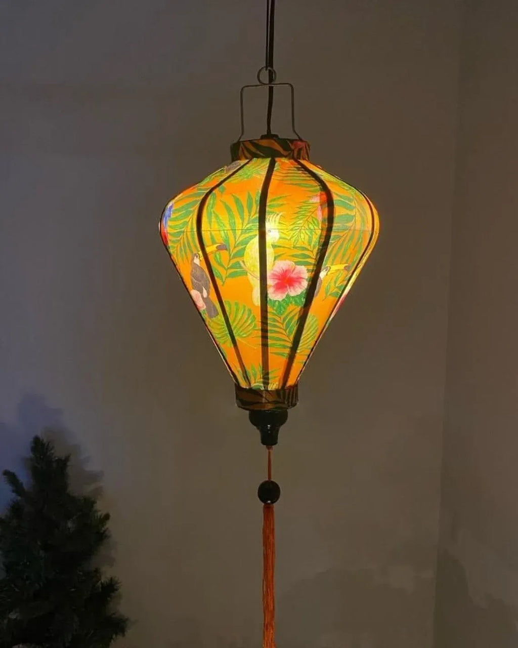 Waterproof Floral Lanterns 35cm, Fabric 22 Pattern, Outdoor Patio Decoration