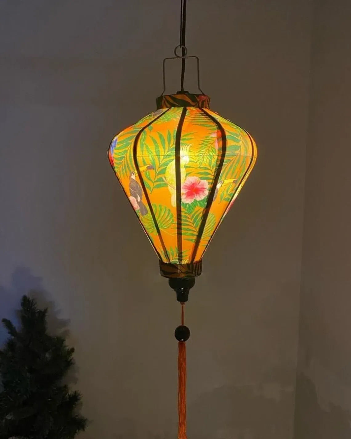 Waterproof Floral Lanterns 35cm, Fabric 22 Pattern, Outdoor Patio Decoration