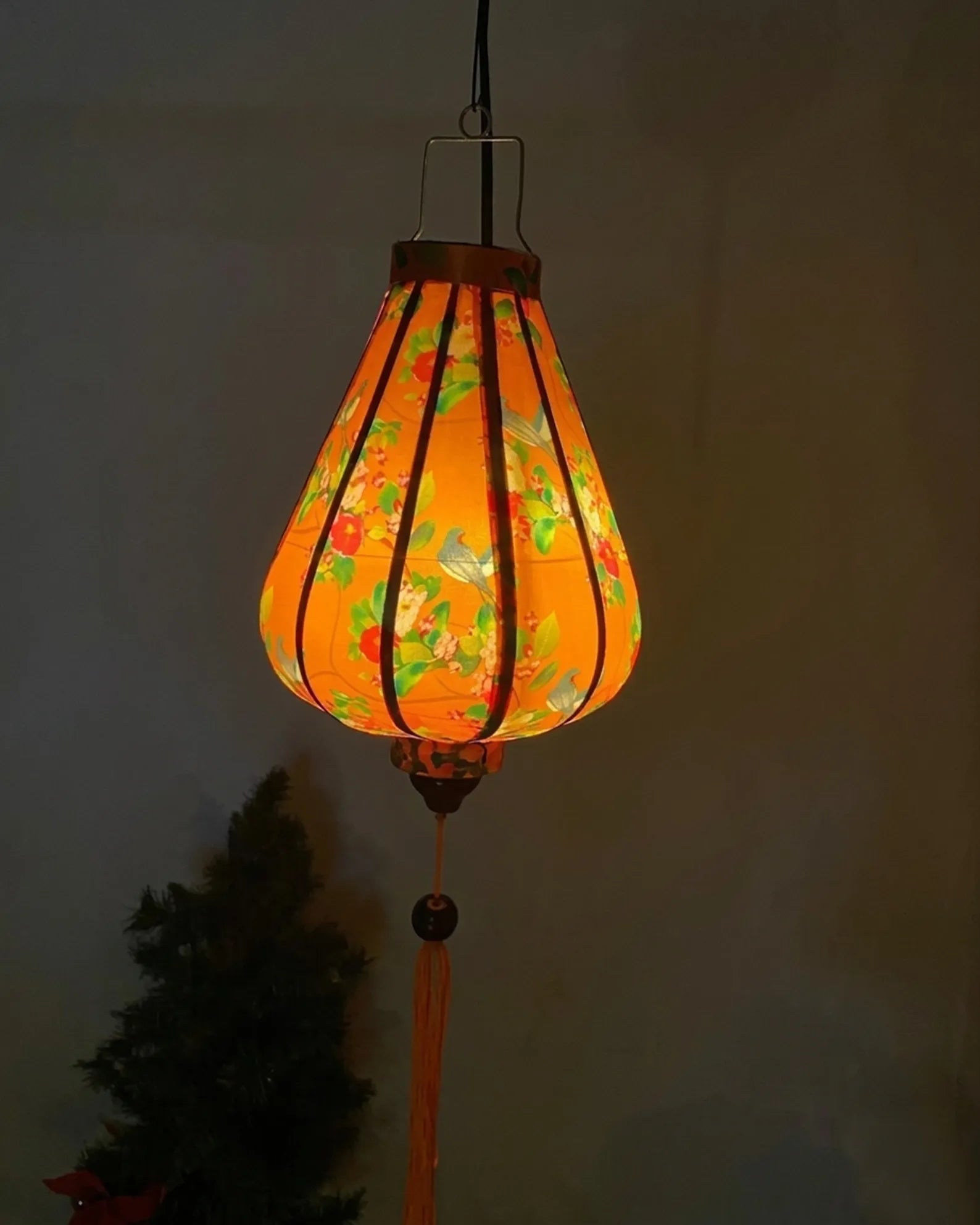 Waterproof Lanterns 35cm, Fabric 19 Floral Pattern, Outdoor Patio Decoration