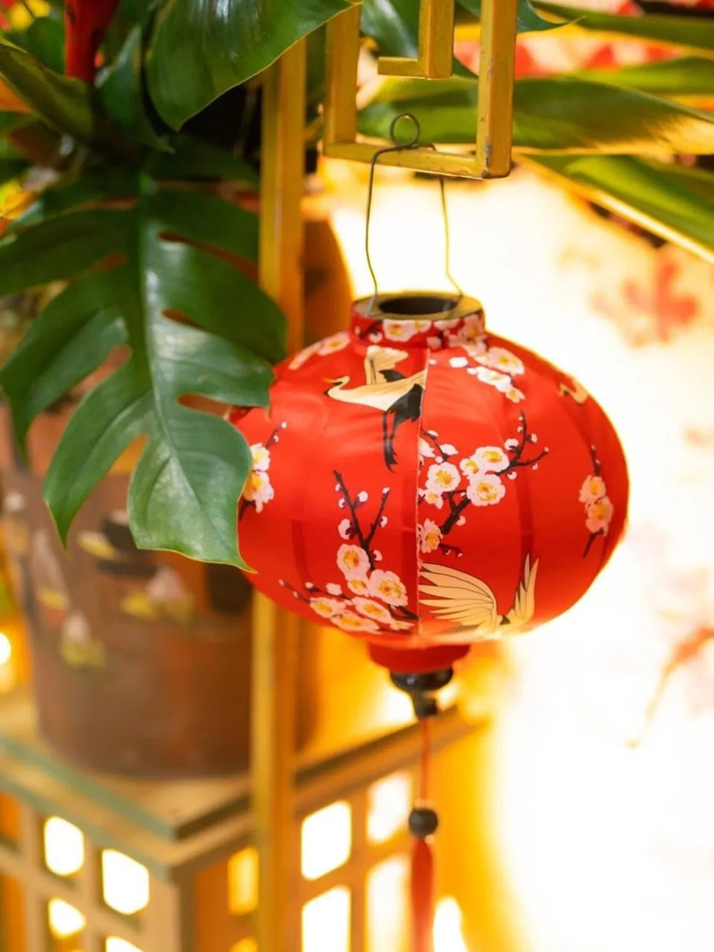 Hoi An Waterproof Floral Lanterns 35cm, Fabric 16 Pattern, Outdoor Patio Decoration