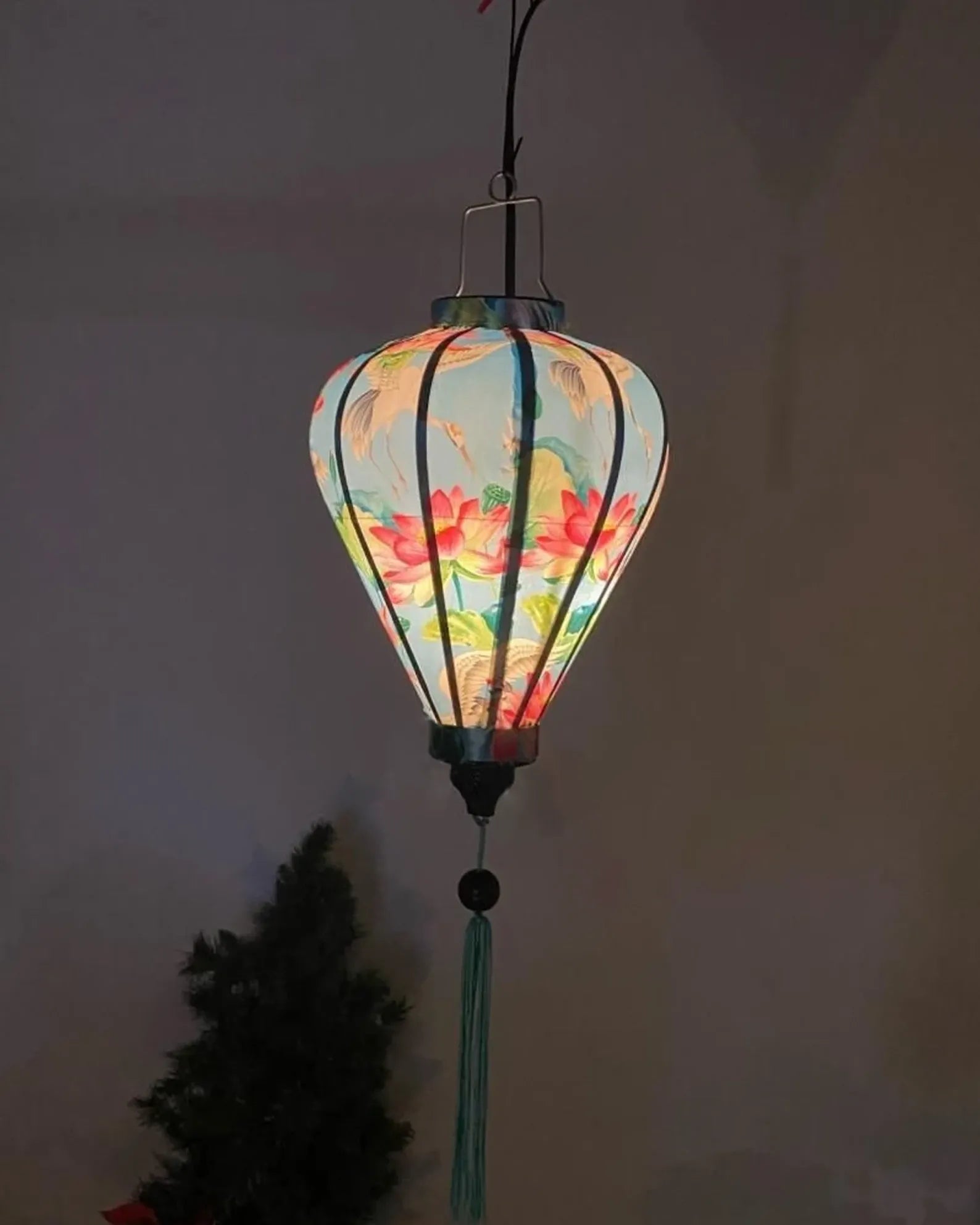 Waterproof Floral Lanterns 35cm, Fabric 15 Pattern, Outdoor Patio Decoration
