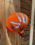 Hoi An Bamboo Lantern 35cm, Hand-Painted Lavender Pattern, Waterproof Outdoor Decor