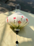 Hoi An Bamboo Lantern 35cm, Hand-Painted Floral Pattern, Waterproof Outdoor Decor