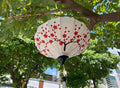 Hoi An Bamboo Lantern 45cm, Hand-Painted Floral Pattern, Waterproof Outdoor Decor