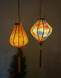 Set of 2 Hoi An Waterproof Lanterns 35cm, Decorative Outdoor, Patio Hanging Decor