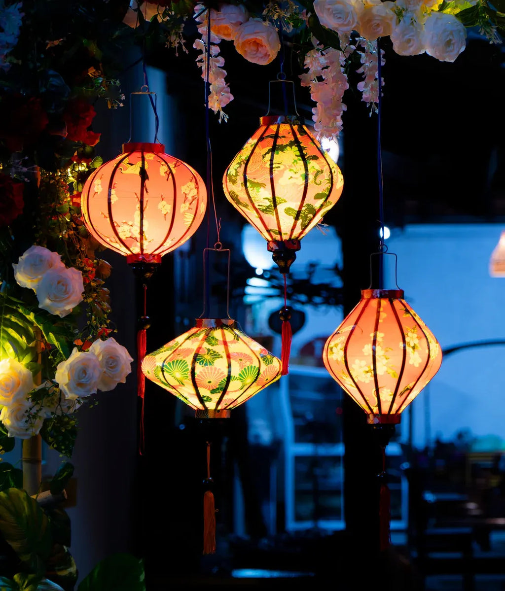 4 Pcs Hoi An Waterproof Lanterns 35cm, Decorative Outdoor, Patio Hanging Decor