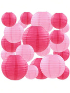 5 Pcs Hot Pink Round Paper Lanterns for Wedding & Party Decor