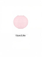 5 Pcs Hot Pink Round Paper Lanterns for Wedding & Party Decor
