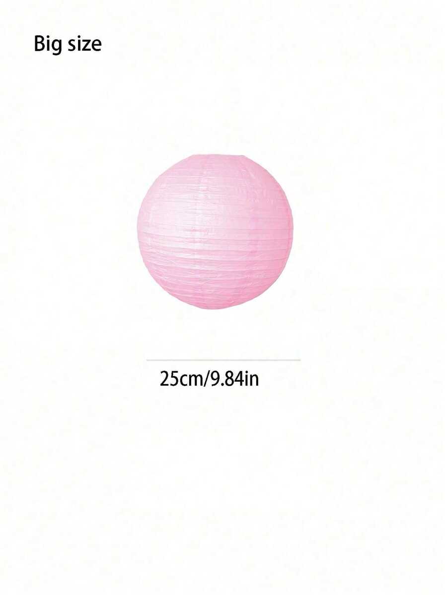 5 Pcs Hot Pink Round Paper Lanterns for Wedding & Party Decor