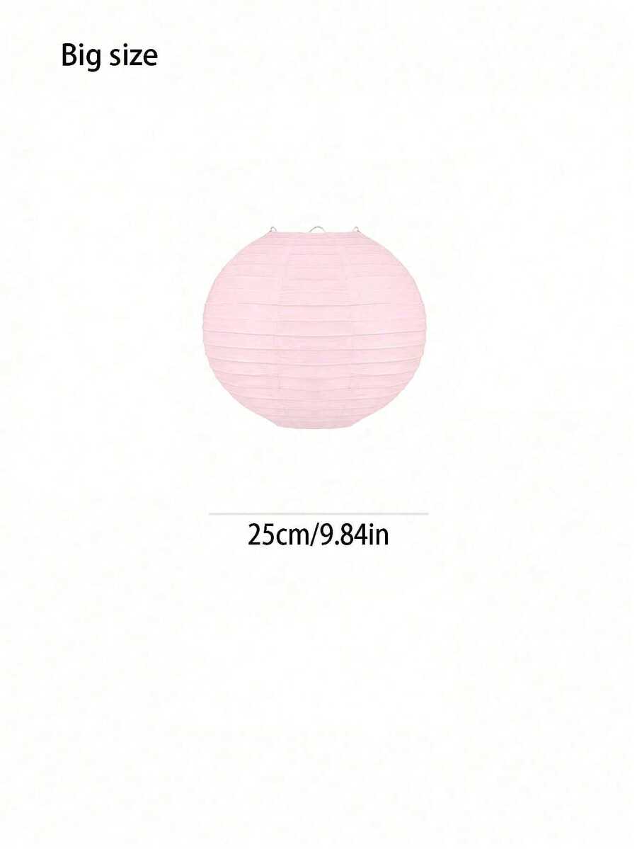 5 Pcs Hot Pink Round Paper Lanterns for Wedding & Party Decor