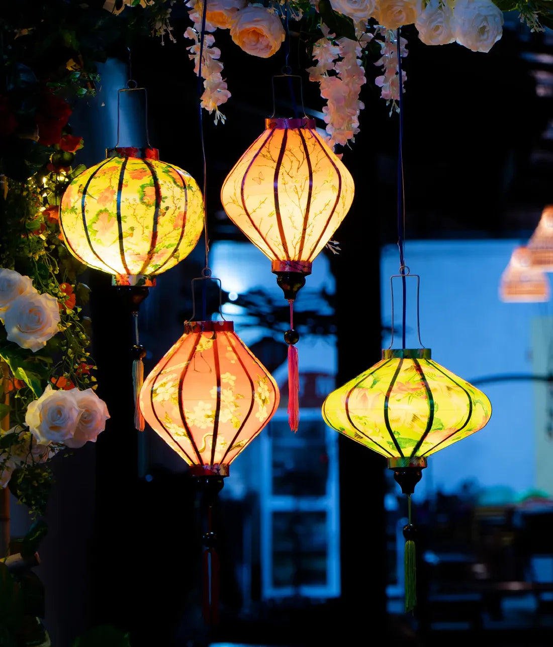 4 Pcs Hoi An Waterproof Lanterns 35cm, Decorative Outdoor, Patio Hanging Decor
