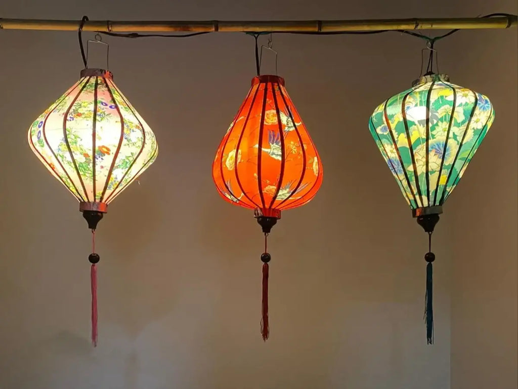 Set of 3 Hoi An Waterproof Lanterns 35cm, Wedding & Patio Decoration, Outdoor Hanging Decor