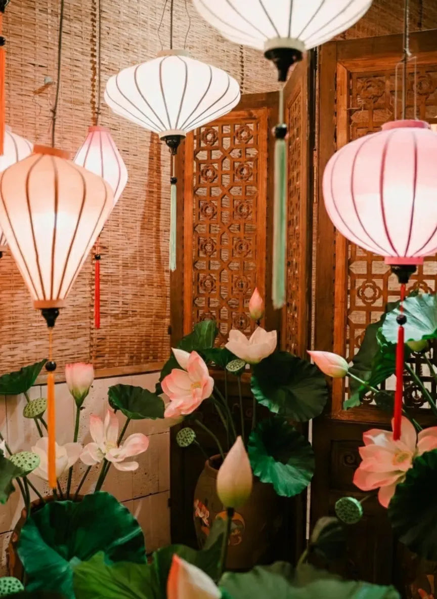 16 Pcs Pastel Hoi An Lanterns 35cm, Mixed Tone Decorative Hanging Lanterns
