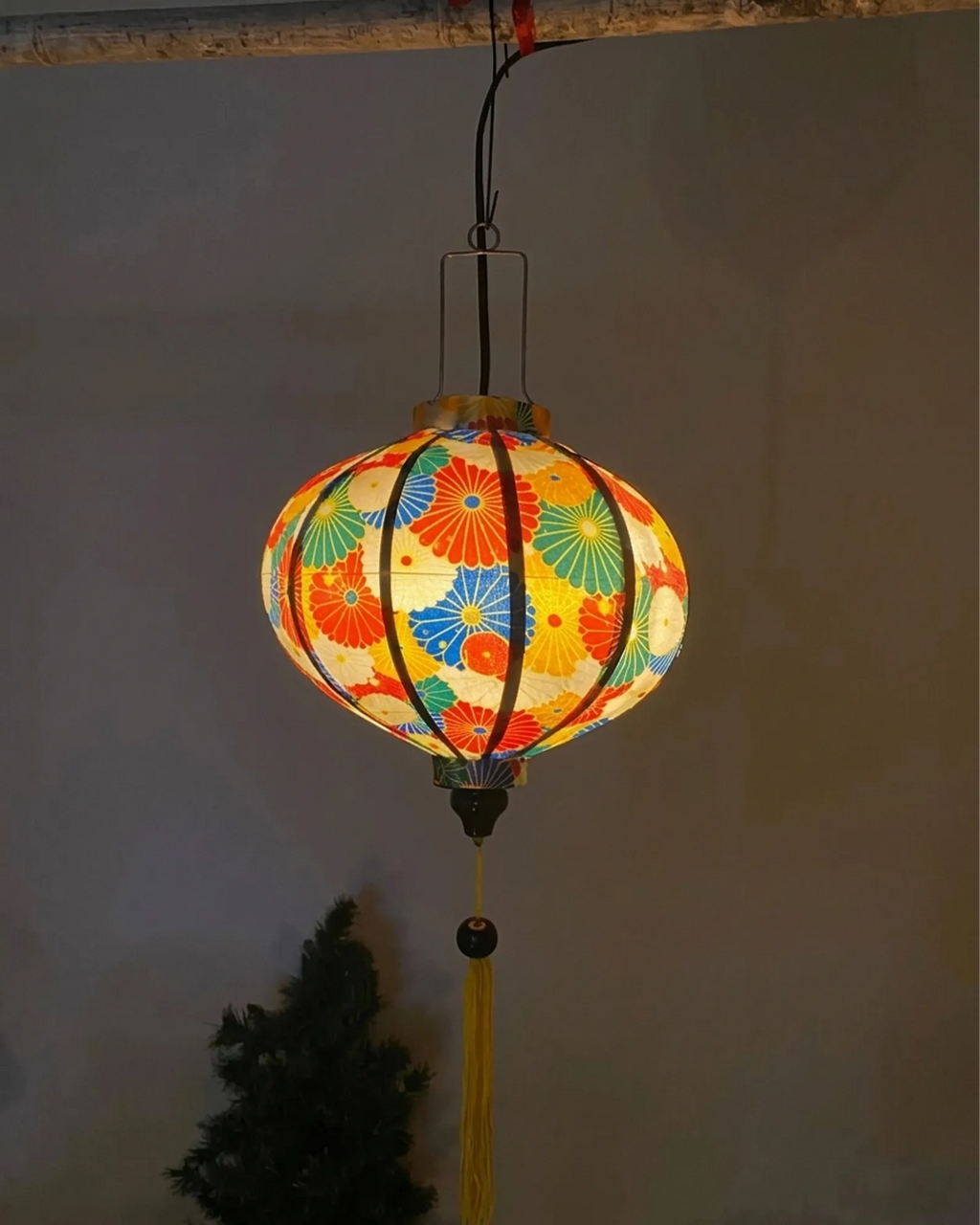 Floral Fabric Lanterns, Waterproof Outdoor Decor, Home & Patio Decoration