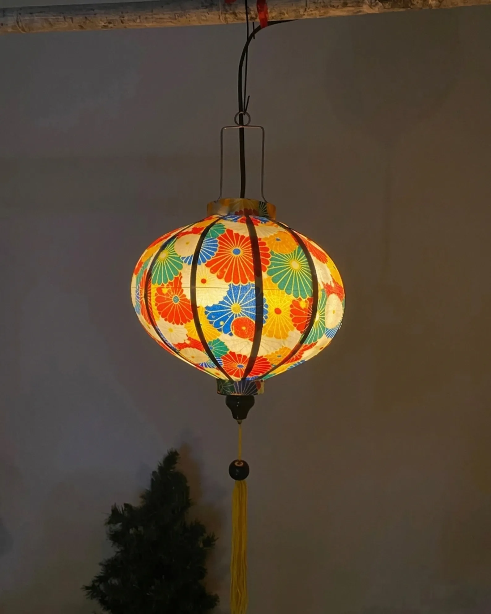 Floral Fabric Lanterns, Waterproof Outdoor Decor, Home & Patio Decoration