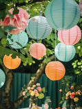Pastel Paper Lanterns 20cm Set, Soft Color Hanging Decor, Garden Party & Wedding Lights