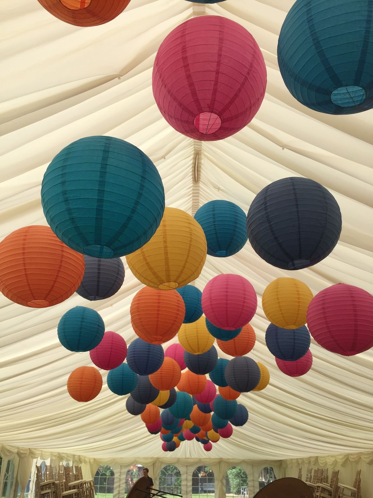 20cm Multi Color Paper Lanterns Set, Suitable For Wedding, Birthday, Yard, House Warming Party & Decoration